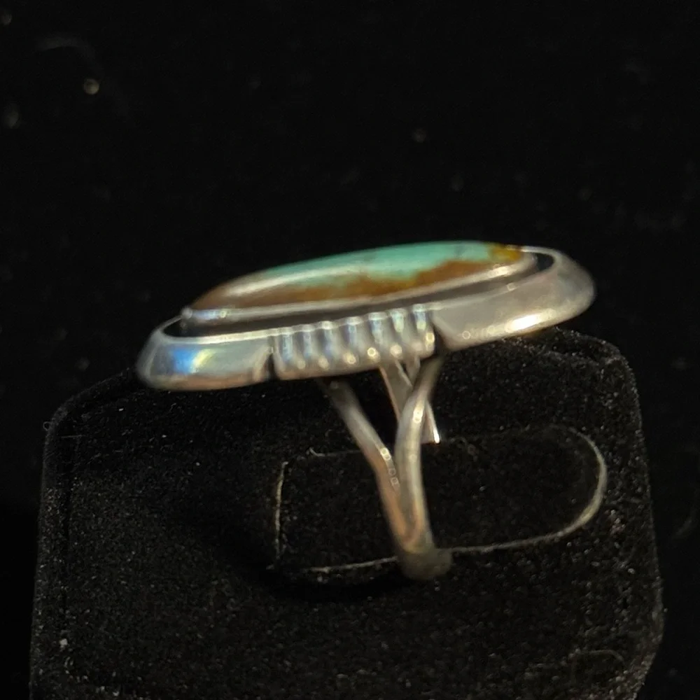 Vintage Native American Turquoise Sterling Silver Ring Size 5